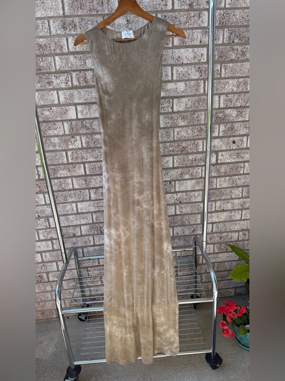 Dish, sleeveless, maxi dress in taupe